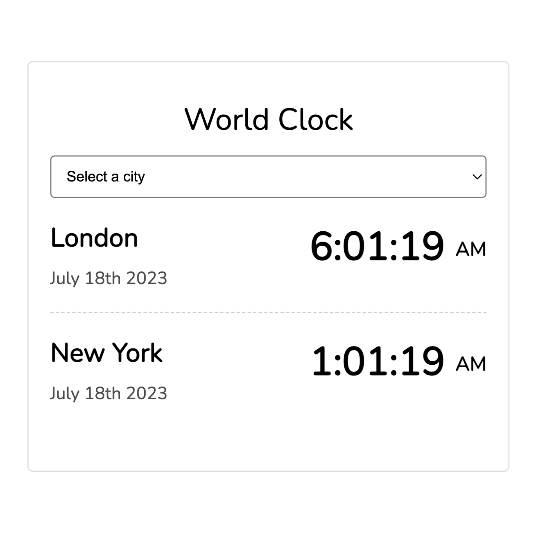 world clock application